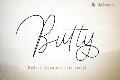 Butty Script Font JoeCreative