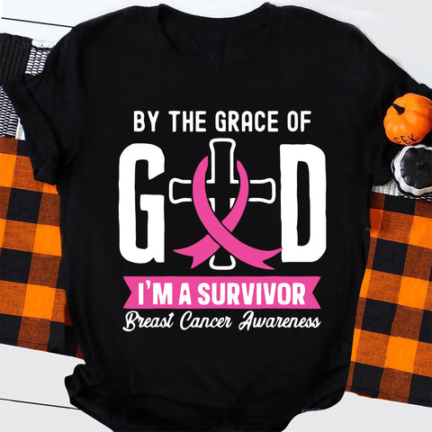 By The Grace Of God, I'm A Surviver Svg Png, Think Pink Svg, Cancer Survivor Svg, Fight Cancer Svg, Pink Ribbon Svg SVG DiamondDesign 