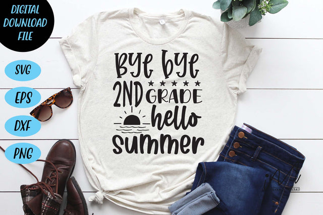 bye bye 2nd grade hello summer svg, Summer svg, teacher summer svg, hallo summer t shirt svg SVG Isabella Machell 