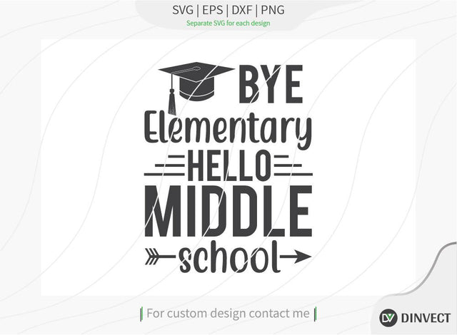 Bye elementary hello middle school SVG Cut File, Teacher Life SVG, School T-shirt Design, Teacher SVG, I’m A Teacher Classy Svg, Educated Essential Svg, SVG Dinvect 