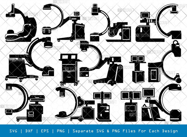 C-arm Machine Silhouette Svg Cricut Cut Files Png Bundle, SB01057 SVG ETC Craft 