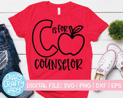 C Is for Counselor | School SVG Cut File SVG Crazy Crafty Lady Co. 