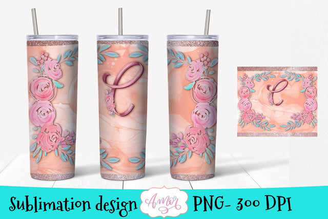 C monogram design for 20oz tumbler sublimation Sublimation Amorclipart 