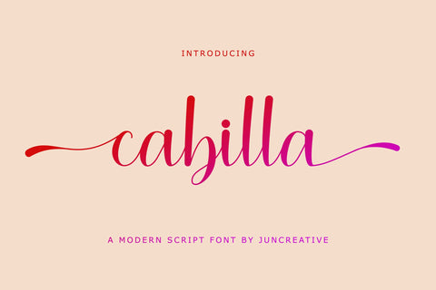 Cabilla Script Font Jun Creative 