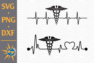 Cacduceus Heartbeat SVG, PNG, DXF Digital Files Include SVG SVGStoreShop 