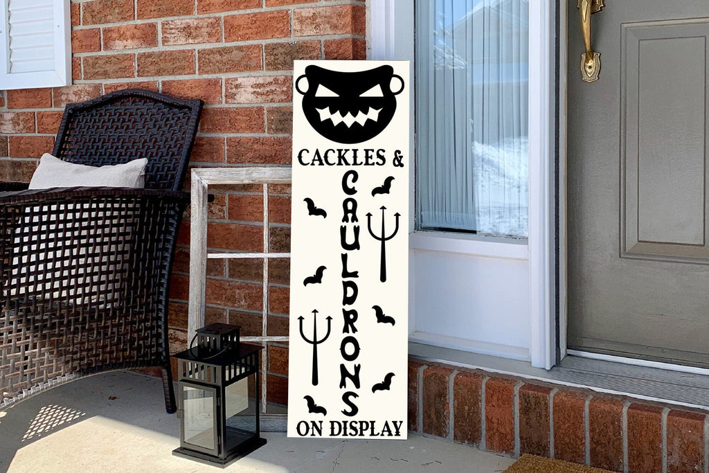 Cackles & Cauldrons on Display - Porch Sign SVG - So Fontsy