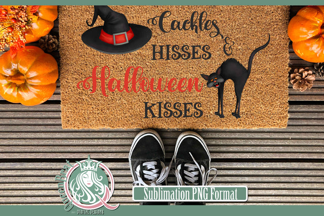 Cackles Hisses Halloween Kisses Sublimation Sublimation QueenBrat Digital Designs 