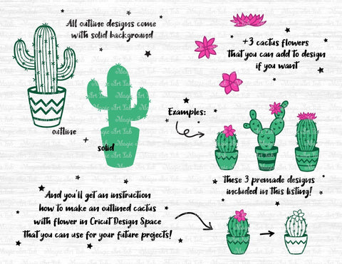 Cacti and succulent cut files SVG MagicArtLab 
