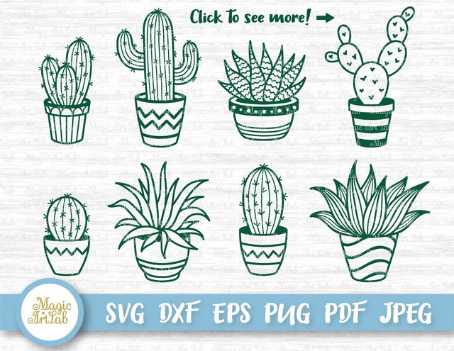 Cacti and succulent cut files SVG MagicArtLab 