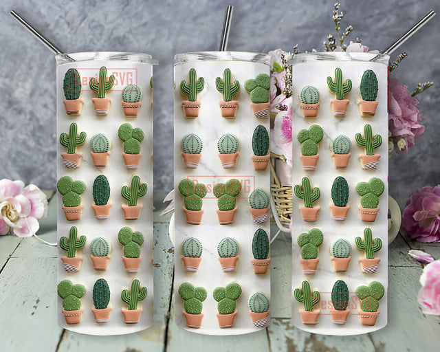 Cactus 20oz Full Tumbler Wrap, Succulent Tumbler Png, Plant Lady Design Tumbler Template, Cactus Sublimation Design, Digital Download Sublimation DesignSVG 