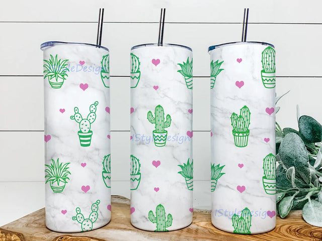 Cactus 20oz Skinny Tumbler Sublimation Designs Tumbler PNG File Digital Download, sublimation design downloads Sublimation iStyleDesign 