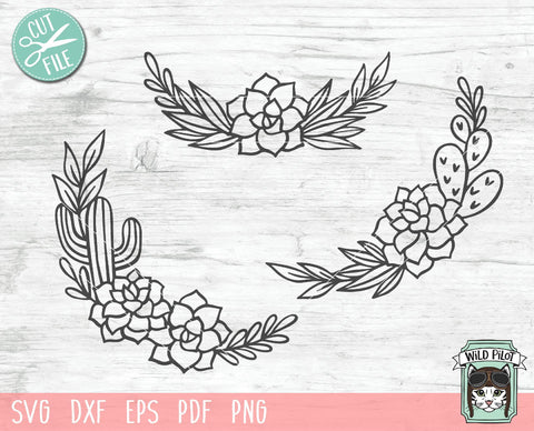 Cactus Borders SVG Cut File SVG Wild Pilot 