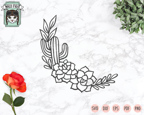 Cactus Borders SVG Cut File SVG Wild Pilot 