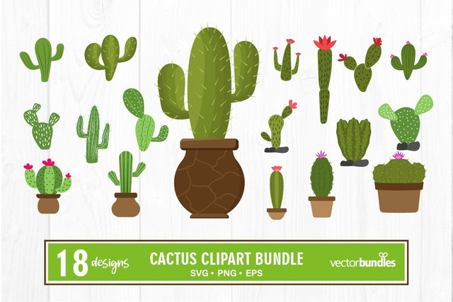 Cactus clipart svg bundle SVG vectorbundles 