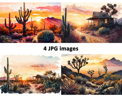 Cactus Desert Wooden Cabin Landscape, JPG Sublimation nikola 