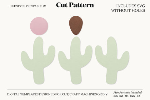 Cactus Earring SVG, Faux Leather Earring Templates, Cricut cut file SVG Lifestyle Craft Co 