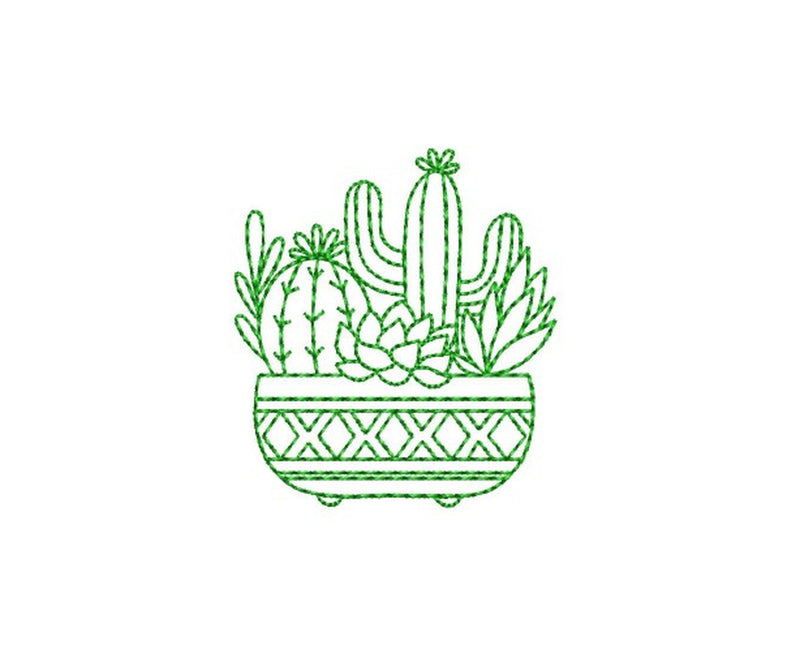 Cactus embroidery design, Mexican embroidery design, 5 sizes Embroidery/Applique DESIGNS Nino Nadaraia 