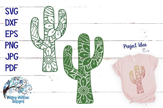 Cactus Floral Mandala Bundle SVG Wispy Willow Designs 