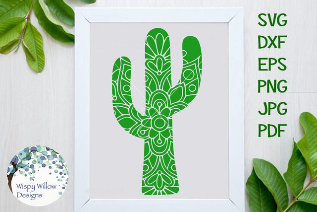 Cactus Floral Mandala SVG Wispy Willow Designs 