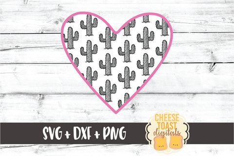 Cactus Heart - Flower Plant Design - SVG PNG DXF Cut Files SVG Cheese Toast Digitals 