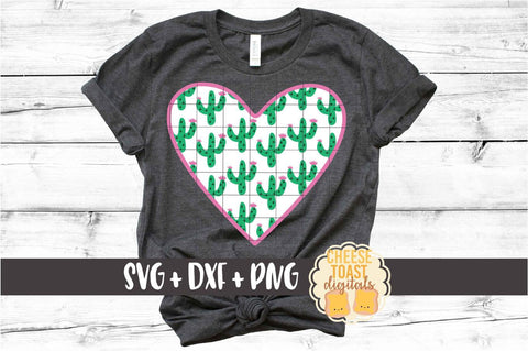 Cactus Heart SVG Bundle - Set of 4 - SVG PNG DXF Cut Files SVG Cheese Toast Digitals 