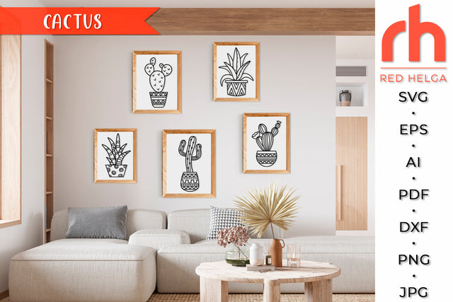 Cactus in a Pot SVG - Succulent Cut File SVG RedHelgaArt 