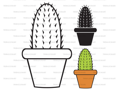 Cactus in a pot SVG TribaliumArtSF 