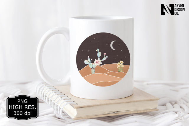 Cactus in the Desert at Night Sublimation Abven Graphics 