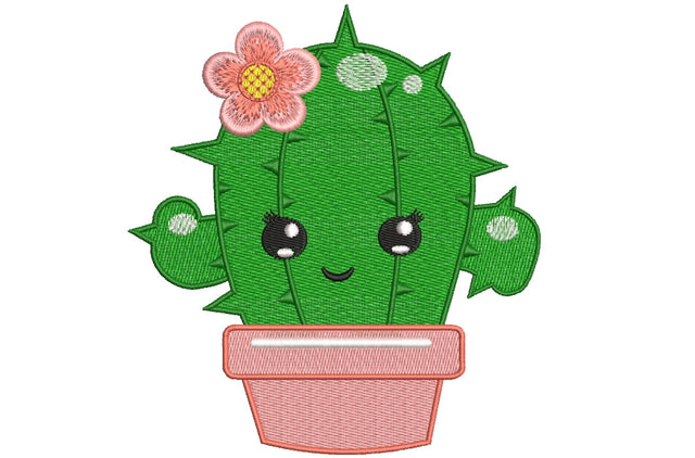 Cactus machine embroidery design, 4 sizes, instant download. Embroidery/Applique FONTS ArtEMByNatalia 