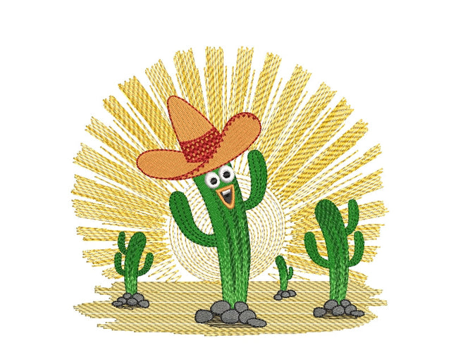 Cactus machine embroidery design, 5 sizes. Embroidery/Applique DESIGNS ArtEMByNatalia 