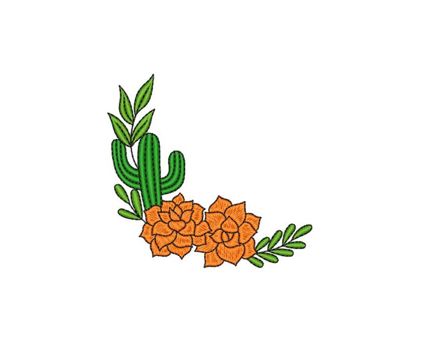 Cactus machine embroidery design, Mexican embroidery design, 5 sizes Embroidery/Applique DESIGNS Nino Nadaraia 