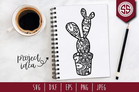 Cactus Mandala Zentangle Bundle - Set of 16 SVG SVG SavoringSurprises 