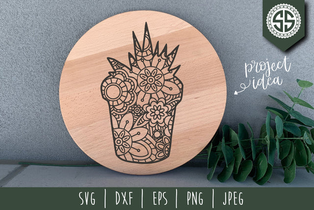 Cactus Mandala Zentangle SVG SavoringSurprises 