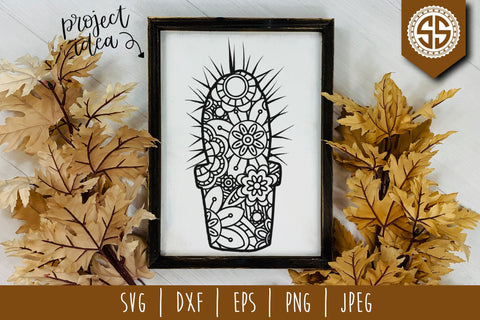 Cactus Mandala Zentangle SVG SavoringSurprises 