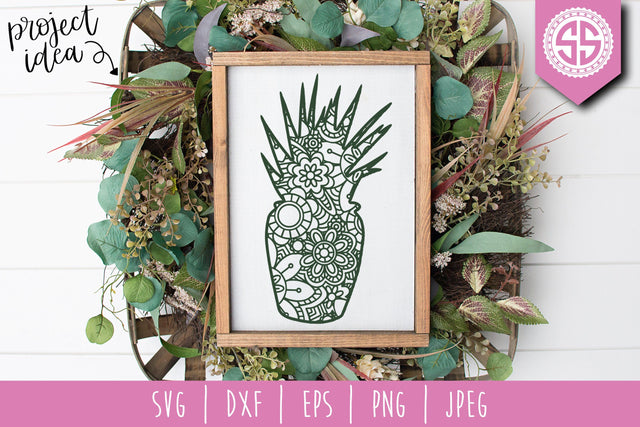 Cactus Mandala Zentangle SVG SavoringSurprises 