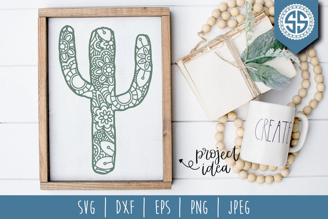Cactus Mandala Zentangle SVG SavoringSurprises 