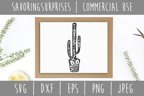 Cactus Mandala Zentangle SVG SavoringSurprises 