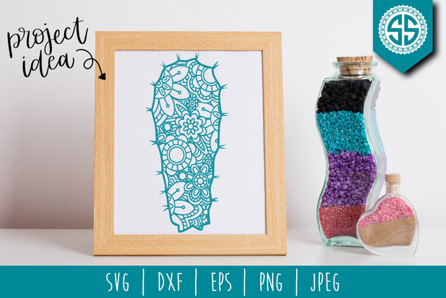 Cactus Mandala Zentangle SVG SavoringSurprises 