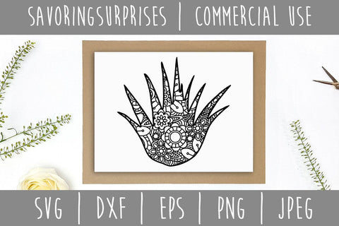 Cactus Mandala Zentangle SVG SavoringSurprises 