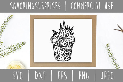 Cactus Mandala Zentangle SVG SavoringSurprises 