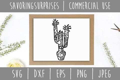 Cactus Mandala Zentangle SVG SavoringSurprises 