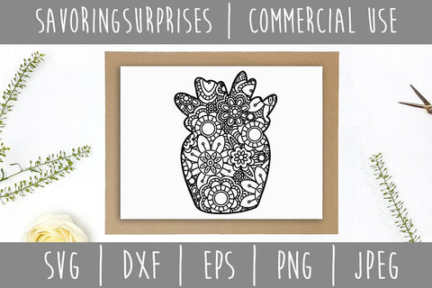 Cactus Mandala Zentangle SVG SavoringSurprises 