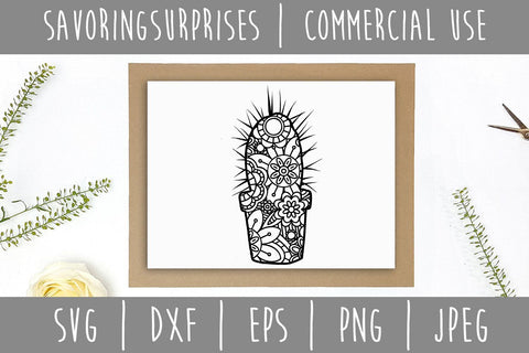 Cactus Mandala Zentangle SVG SavoringSurprises 