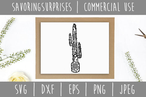 Cactus Mandala Zentangle SVG SavoringSurprises 
