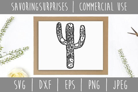 Cactus Mandala Zentangle SVG SavoringSurprises 