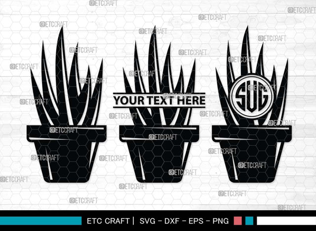 Cactus Monogram, Cactus Silhouette, Cactus SVG, Houseplant Svg, Succulent Svg, Prickly Pear Cactus Svg, Saguaro Svg, SB00488 SVG ETC Craft 