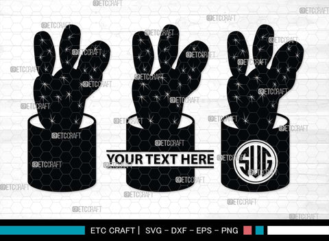 Cactus Monogram, Cactus Silhouette, Cactus SVG, Houseplant Svg, Succulent Svg, Prickly Pear Cactus Svg, Saguaro Svg, SB00488 SVG ETC Craft 