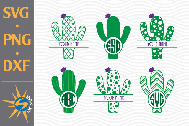 Cactus Monogram SVG, PNG, DXF Digital Files Include SVG SVGStoreShop 