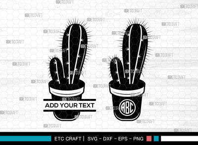Cactus Monogram SVG, Succulent Cacti svg, Succulent Svg, Desert Cactus, Cactus Svg, Circle Monogram Svg SVG ETC Craft 