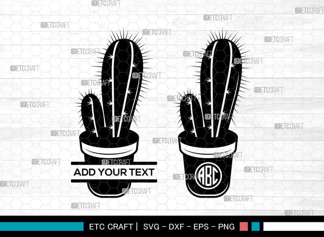 Cactus Monogram SVG, Succulent Cacti svg, Succulent Svg, Desert Cactus, Cactus Svg, Circle Monogram Svg SVG ETC Craft 